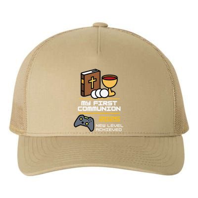 My First Communion 2025 New Level Achieved Yupoong Adult 5-Panel Trucker Hat
