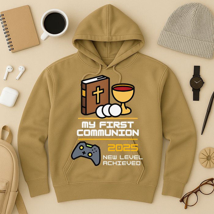 My First Communion 2025 New Level Achieved Hoodie