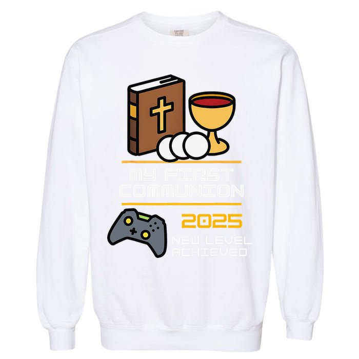 My First Communion 2025 New Level Achieved Garment-Dyed Sweatshirt