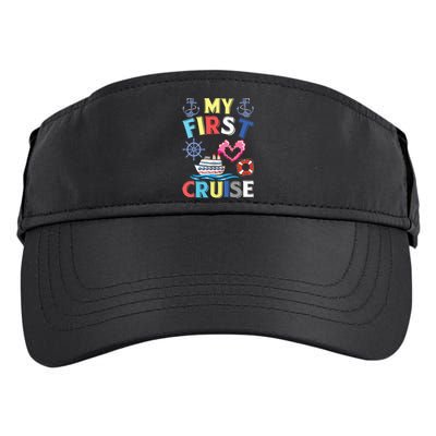 My First Cruise, Wo, Girl and Boy Funny Cruise Trip Adult Drive Performance Visor