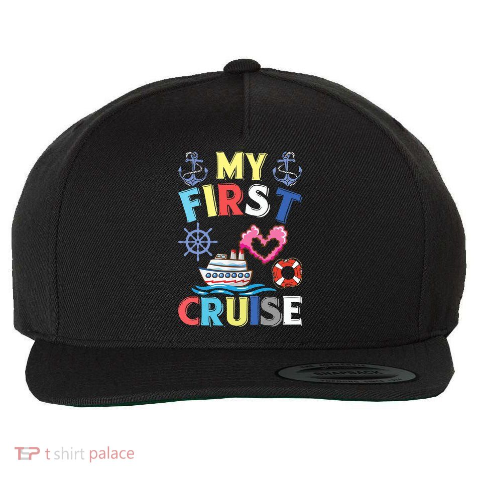My First Cruise, Wo, Girl and Boy Funny Cruise Trip Wool Snapback Cap