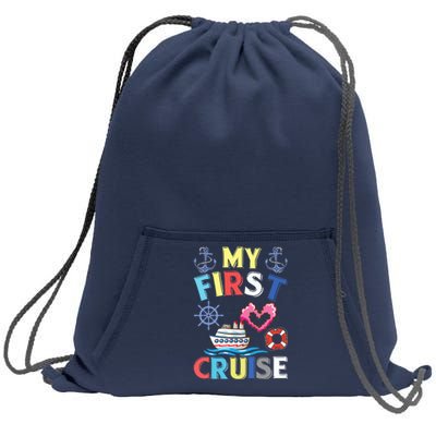 My First Cruise, Wo, Girl and Boy Funny Cruise Trip Sweatshirt Cinch Pack Bag