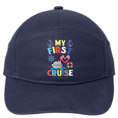 My First Cruise, Wo, Girl and Boy Funny Cruise Trip 7-Panel Snapback Hat