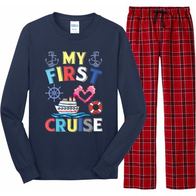 My First Cruise, Wo, Girl and Boy Funny Cruise Trip Long Sleeve Pajama Set