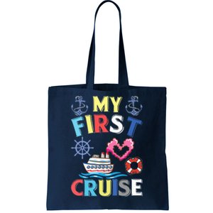 My First Cruise, Wo, Girl and Boy Funny Cruise Trip Tote Bag