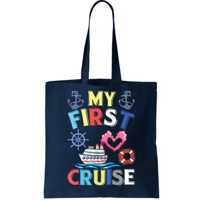 My First Cruise, Wo, Girl and Boy Funny Cruise Trip Tote Bag