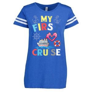 My First Cruise, Wo, Girl and Boy Funny Cruise Trip Enza Ladies Jersey Football T-Shirt