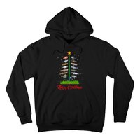 Merry Fishmas Christmas Tree Fish Fishing Hoodie