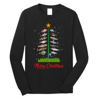 Merry Fishmas Christmas Tree Fish Fishing Long Sleeve Shirt