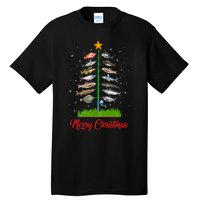 Merry Fishmas Christmas Tree Fish Fishing Tall T-Shirt