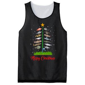 Merry Fishmas Christmas Tree Fish Fishing Mesh Reversible Basketball Jersey Tank