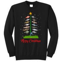 Merry Fishmas Christmas Tree Fish Fishing Tall Sweatshirt