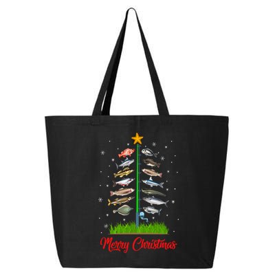 Merry Fishmas Christmas Tree Fish Fishing 25L Jumbo Tote