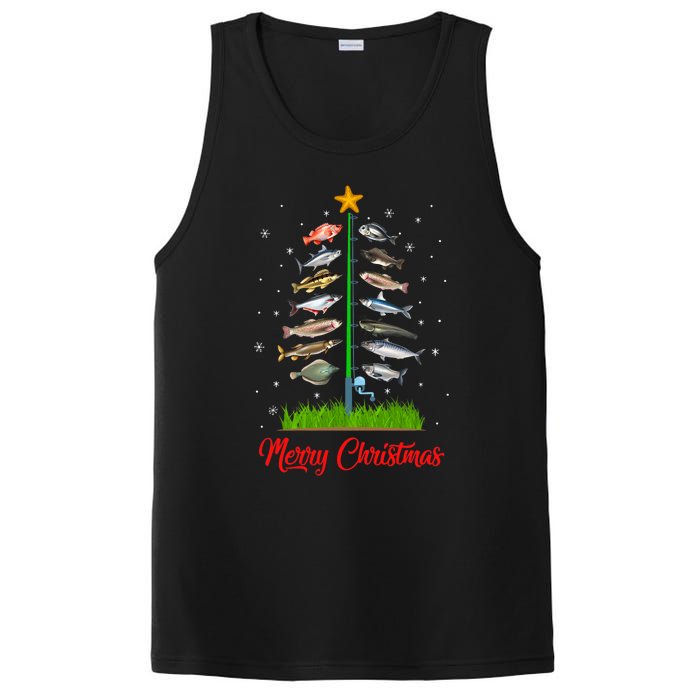 Merry Fishmas Christmas Tree Fish Fishing PosiCharge Competitor Tank