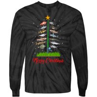 Merry Fishmas Christmas Tree Fish Fishing Tie-Dye Long Sleeve Shirt