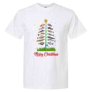 Merry Fishmas Christmas Tree Fish Fishing Garment-Dyed Heavyweight T-Shirt