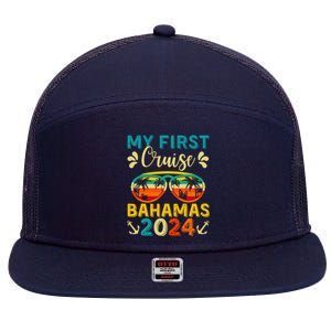 My First Cruise Bahamas 2024 Family Vacation Travel Ship 7 Panel Mesh Trucker Snapback Hat