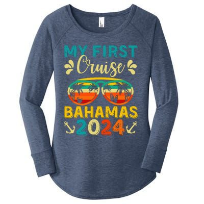 My First Cruise Bahamas 2024 Family Vacation Travel Ship Women's Perfect Tri Tunic Long Sleeve Shirt