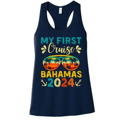 My First Cruise Bahamas 2024 Family Vacation Travel Ship Women's Racerback Tank