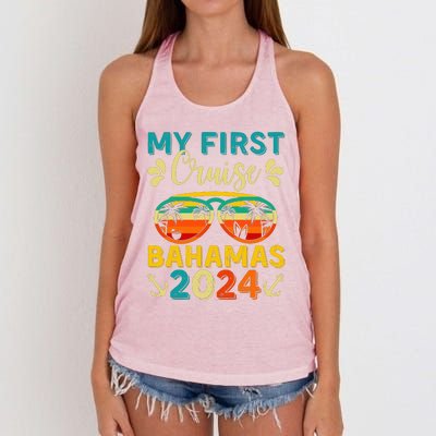 My First Cruise Bahamas 2024 Family Vacation Travel Ship Women's Knotted Racerback Tank