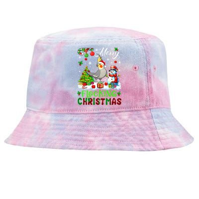 Merry Flocking Christmas Santa Cockatiel Xmas Snow Cool Gift Tie-Dyed Bucket Hat