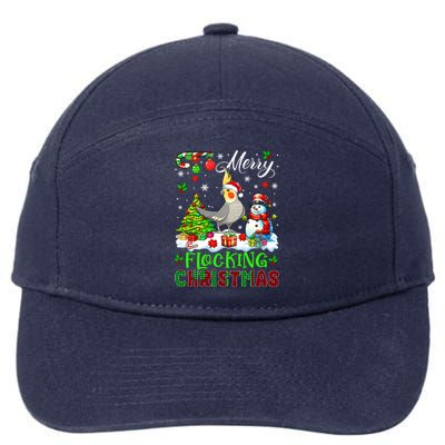 Merry Flocking Christmas Santa Cockatiel Xmas Snow Cool Gift 7-Panel Snapback Hat