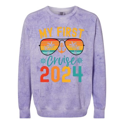 My First Cruise 2024 Cruising Team 2024 Matching Team Colorblast Crewneck Sweatshirt