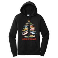 Merry Fishmas Christmas Tree Fish Fishing Women's Pullover Hoodie