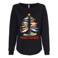 Merry Fishmas Christmas Tree Fish Fishing Womens California Wash Sweatshirt