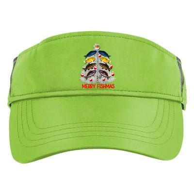 Merry Fishmas Christmas Tree Fish Fishing Fisherman Xmas Adult Drive Performance Visor