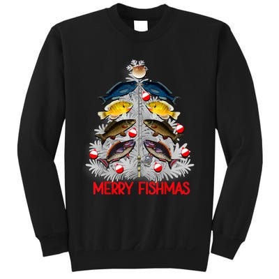 Merry Fishmas Christmas Tree Fish Fishing Fisherman Xmas Sweatshirt