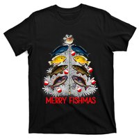 Merry Fishmas Christmas Tree Fish Fishing Fisherman Xmas T-Shirt