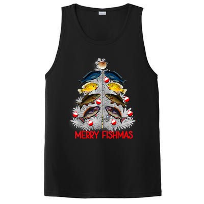 Merry Fishmas Christmas Tree Fish Fishing Fisherman Xmas PosiCharge Competitor Tank