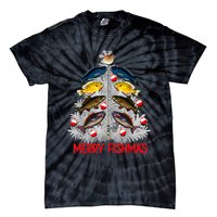 Merry Fishmas Christmas Tree Fish Fishing Fisherman Xmas Tie-Dye T-Shirt