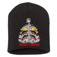 Merry Fishmas Christmas Tree Fish Fishing Fisherman Xmas Short Acrylic Beanie