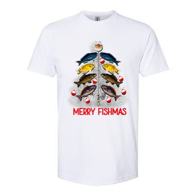 Merry Fishmas Christmas Tree Fish Fishing Fisherman Xmas Softstyle CVC T-Shirt