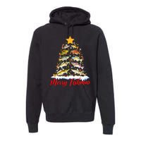 Merry Fishmas Christmas Tree Fish Fishing Fisherman Xmas Premium Hoodie