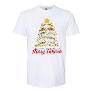 Merry Fishmas Christmas Tree Fish Fishing Fisherman Xmas Softstyle CVC T-Shirt