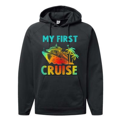 My First Cruise 2024 Group Family Vacation Ship Travel Performance Fleece Hoodie