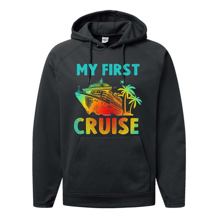 My First Cruise 2024 Group Family Vacation Ship Travel Performance Fleece Hoodie