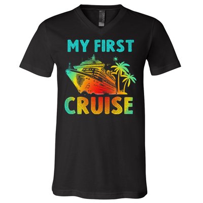 My First Cruise 2024 Group Family Vacation Ship Travel V-Neck T-Shirt