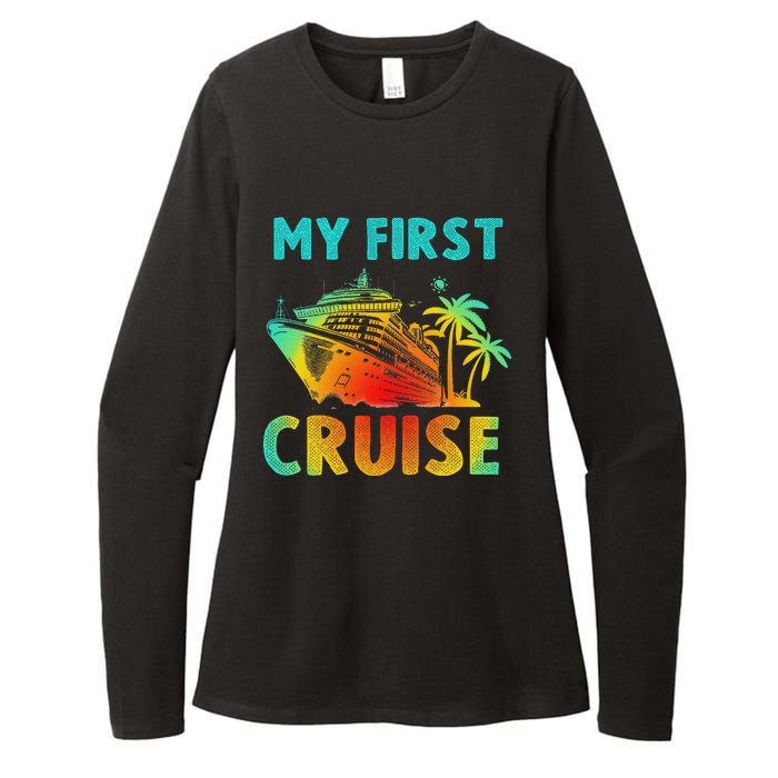 My First Cruise 2024 Group Family Vacation Ship Travel Womens CVC Long Sleeve Shirt