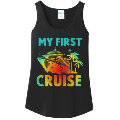 My First Cruise 2024 Group Family Vacation Ship Travel Ladies Essential Tank