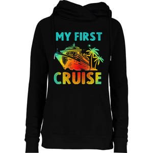 My First Cruise 2024 Group Family Vacation Ship Travel Womens Funnel Neck Pullover Hood