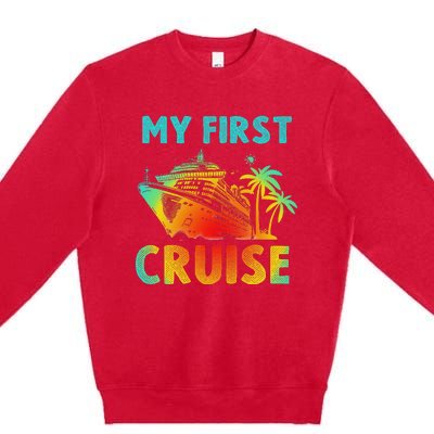 My First Cruise 2024 Group Family Vacation Ship Travel Premium Crewneck Sweatshirt