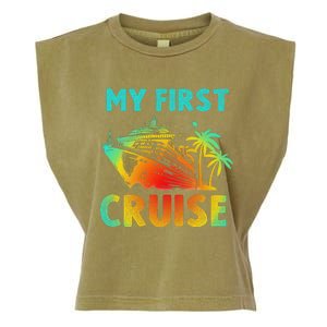 My First Cruise 2024 Group Family Vacation Ship Travel Garment-Dyed Women's Muscle Tee