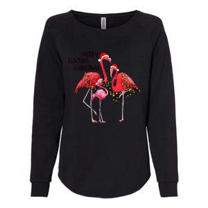 Merry Flocking Christmas Day Pink Flamingo Xmas Holidays Cool Gift Womens California Wash Sweatshirt