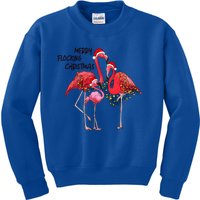 Merry Flocking Christmas Day Pink Flamingo Xmas Holidays Cool Gift Kids Sweatshirt