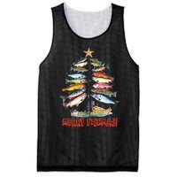 Merry Fishmas Christmas Tree Fish Funny Fishing Mesh Reversible Basketball Jersey Tank