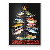 Merry Fishmas Christmas Tree Fish Funny Fishing Poster